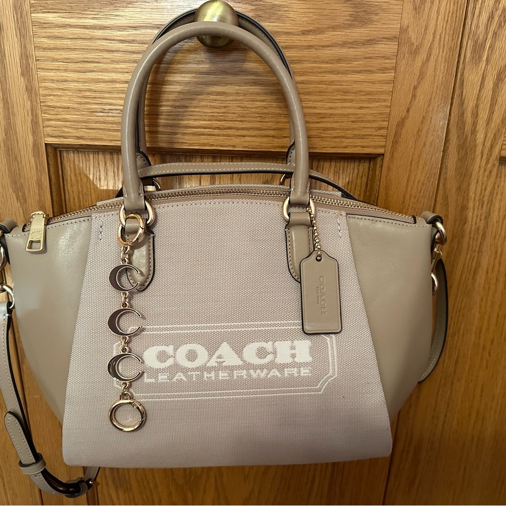 Coach Beige and Brown Satchel